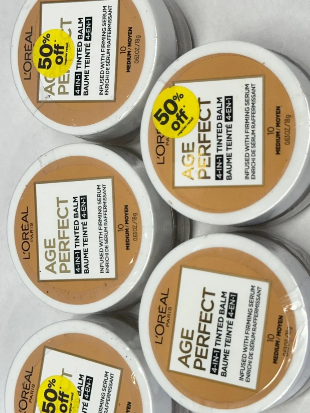 5 L'Oreal Paris Age Perfect 4-in-1 Tinted Face Balm Foundation, 10 Medium